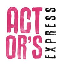 The Actor's Express logo, with ACTOR'S being in pink and EXPRESS in black down the side