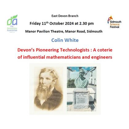 Flyer for Colin White - Devon’s Pioneering Technologists