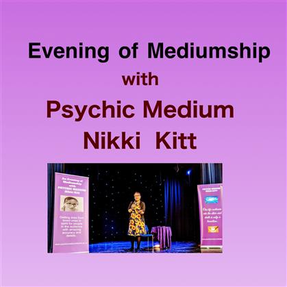 Promotional image for Mediumship Demonstration Nikki Kitt 2024