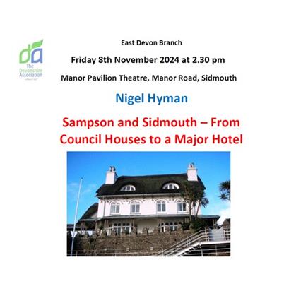 Flyer for Nigel Hyman - Sampson and Sidmouth