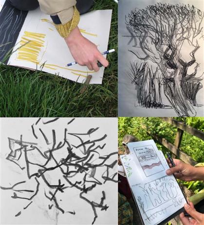 Flyer for Draw Together in the Wild Art Garden