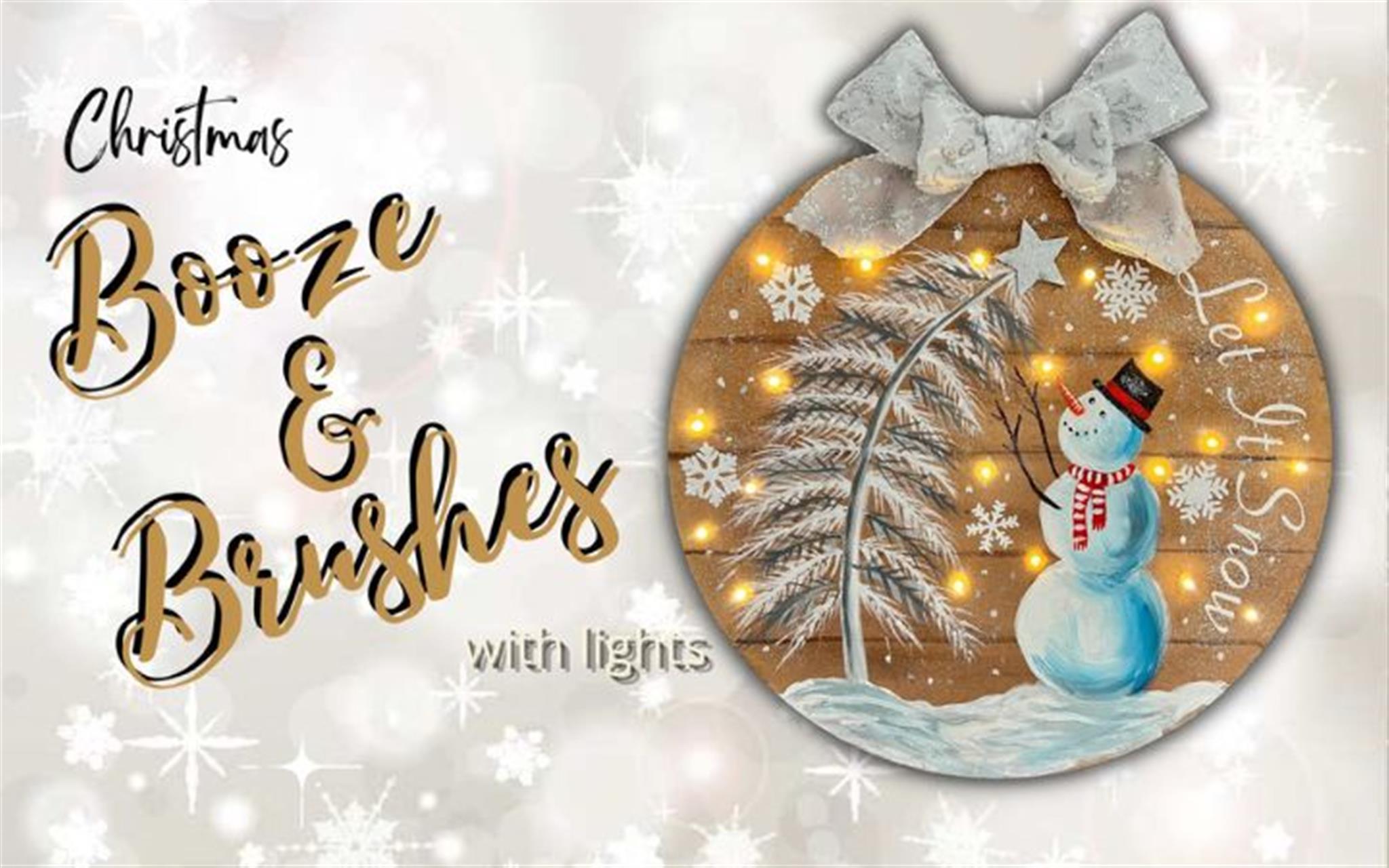 Booze & Brushes - Snowman Wreath image