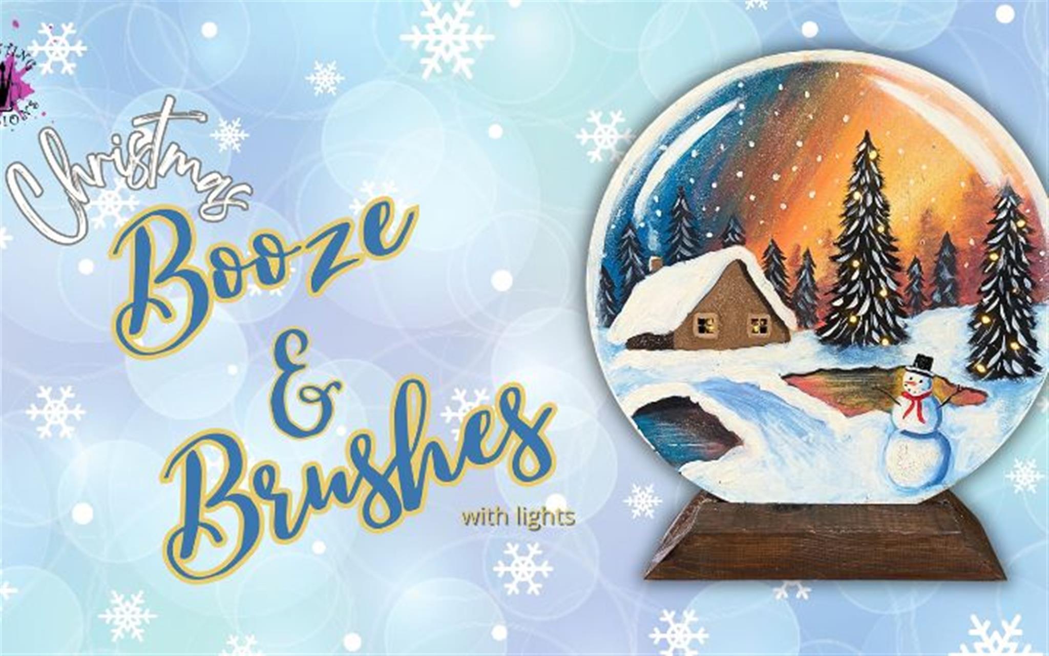 Christmas Booze & Brushes  Snow Globe image