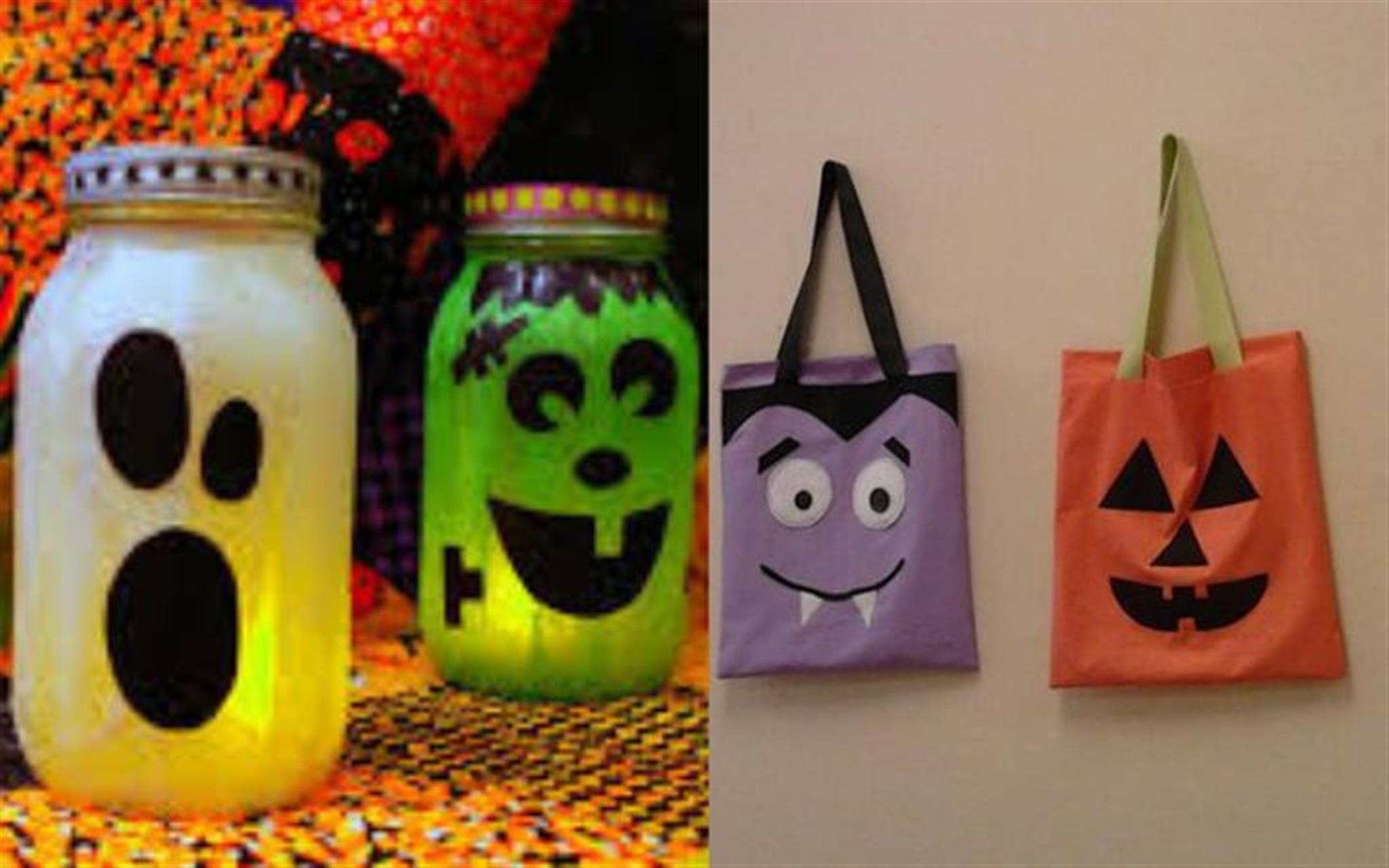 Halloween Kids Craft Session - Make Your Own Halloween Tote Bag and Glow Lantern image