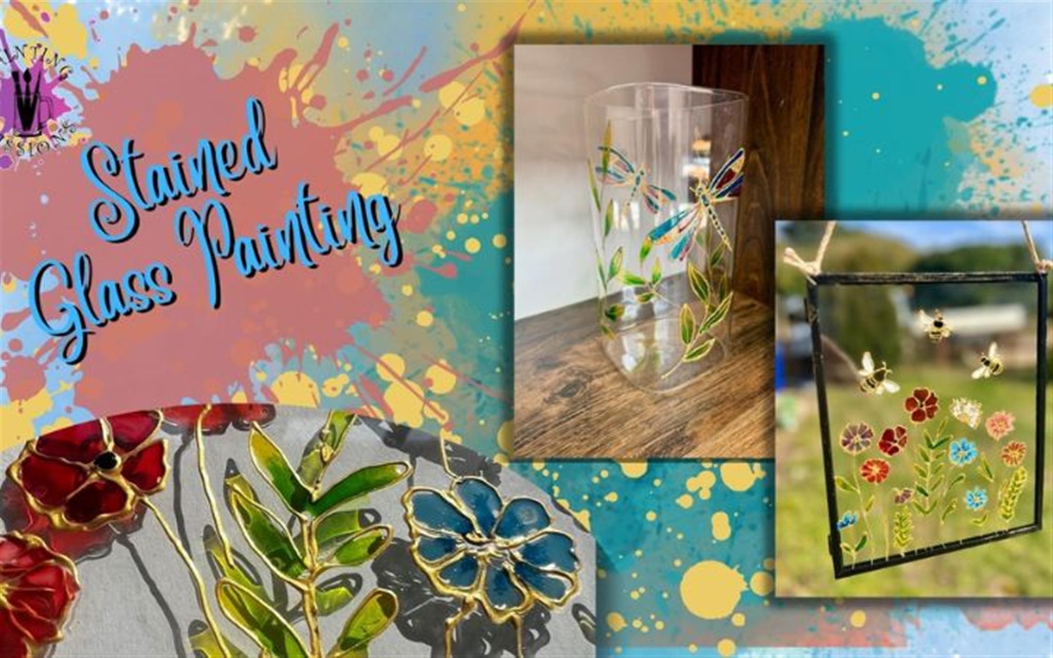 Booze & Brushes Stained Glass Painting image