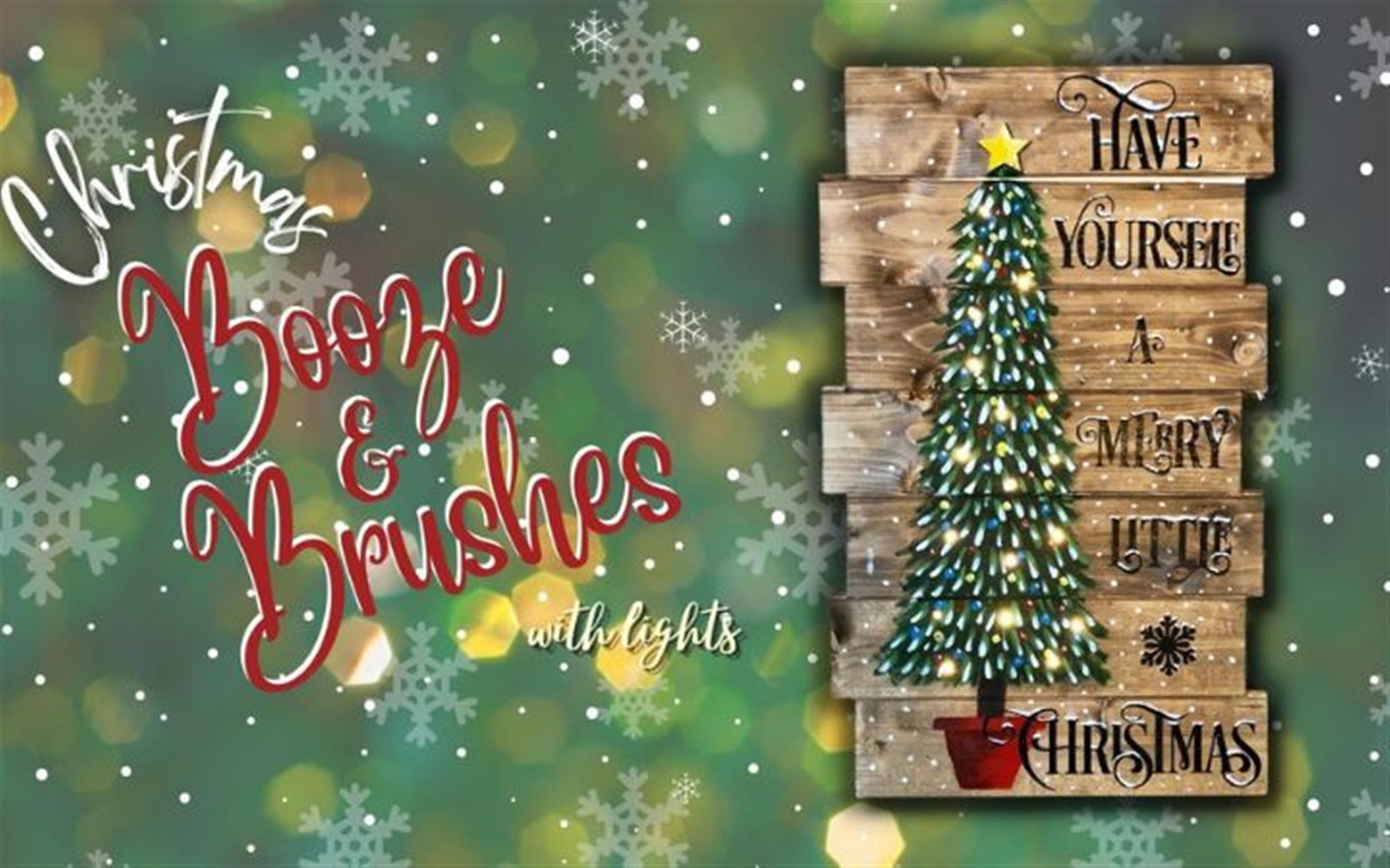 Booze & Brushes Christmas Tree Pallet image