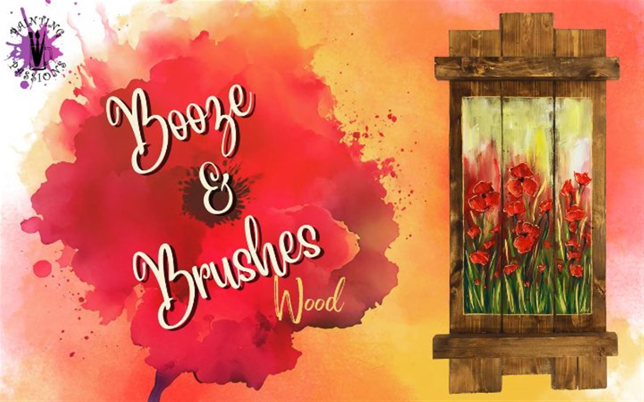  Booze & Brushes  Poppy Wood Pallet image