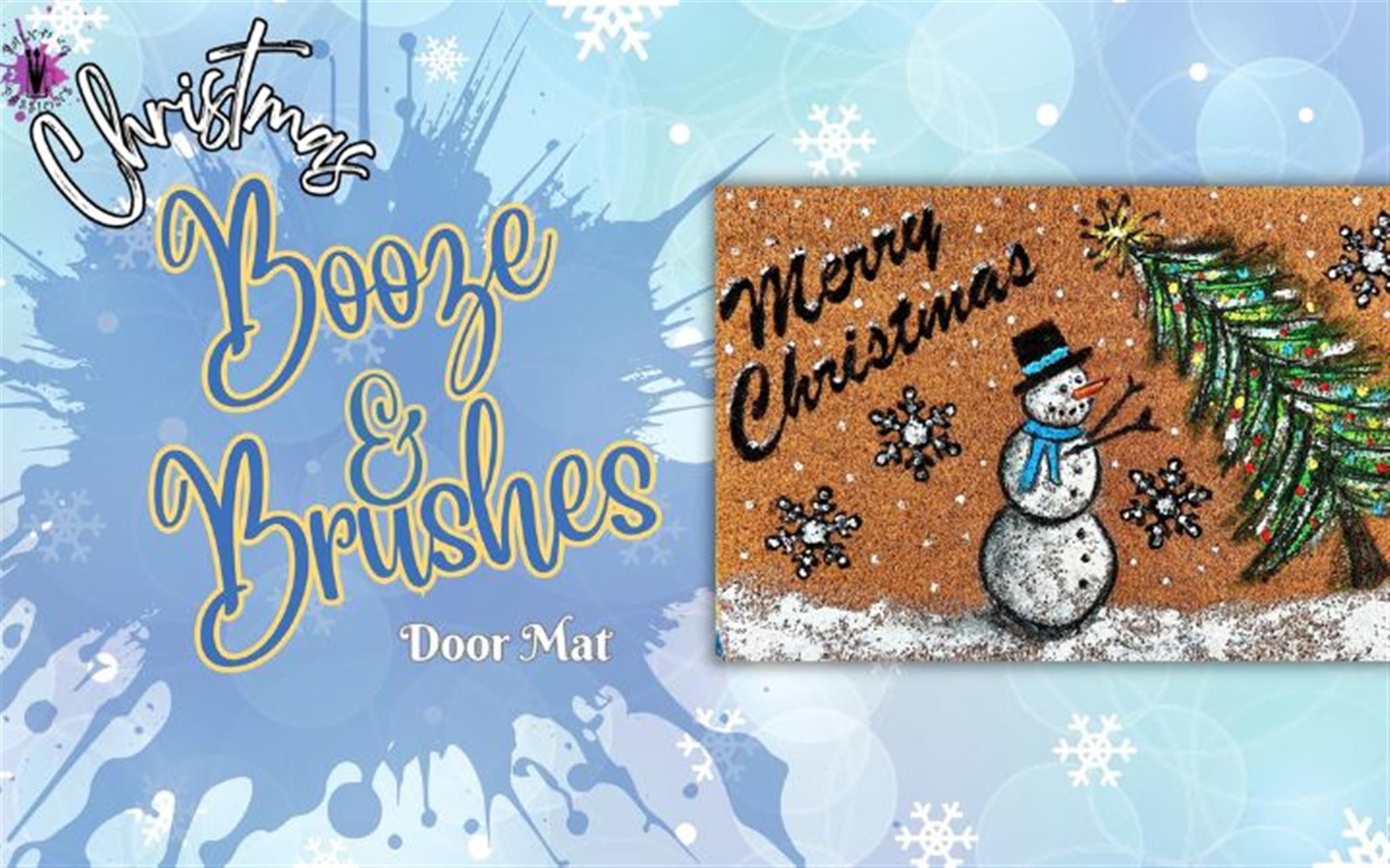 Booze & Brushes  Christmas Door Mat Edition image