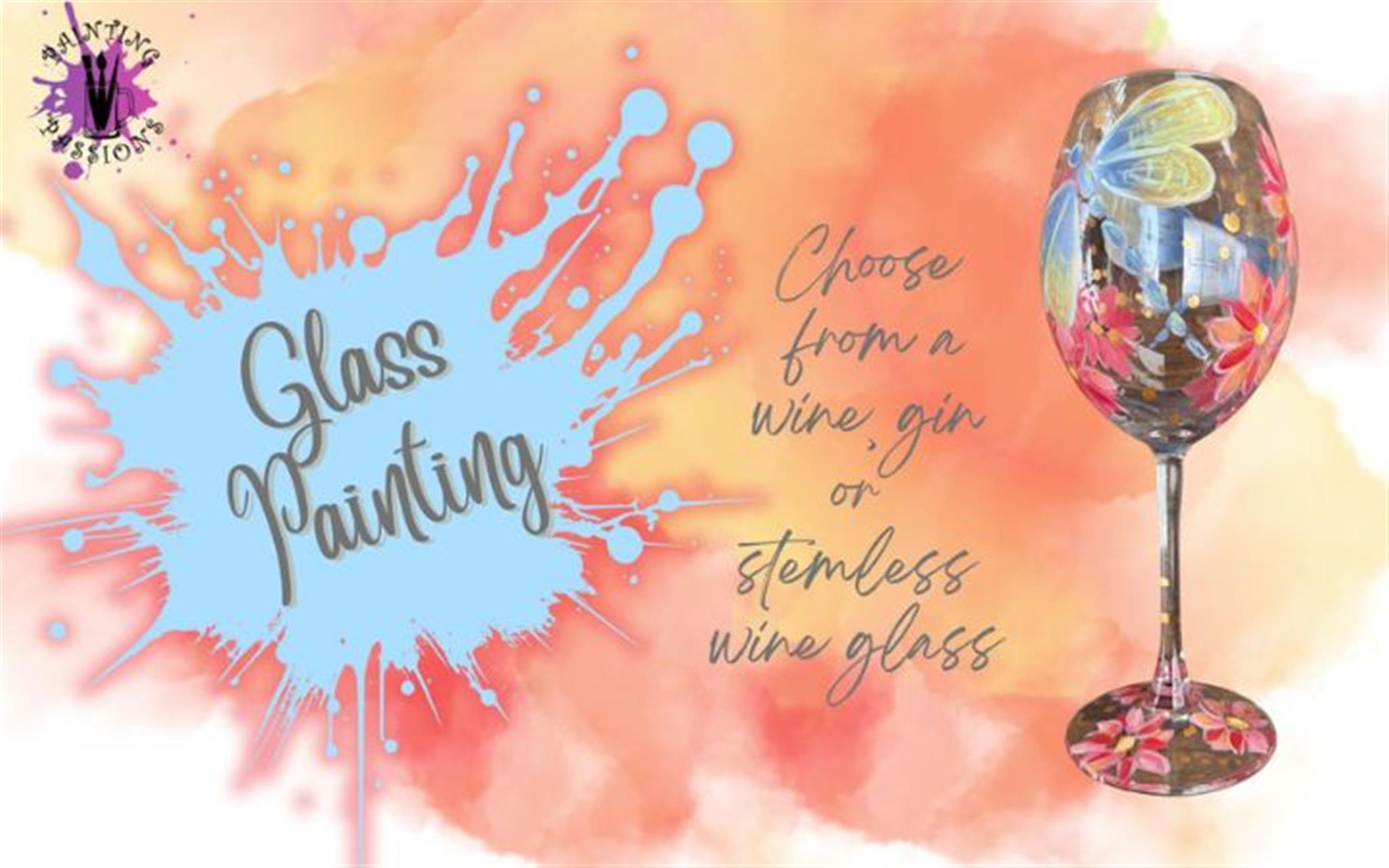 Booze & Brushes Glass Painting image