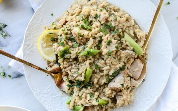 Chicken risotto and a glass of wine - Fascinating Aïda