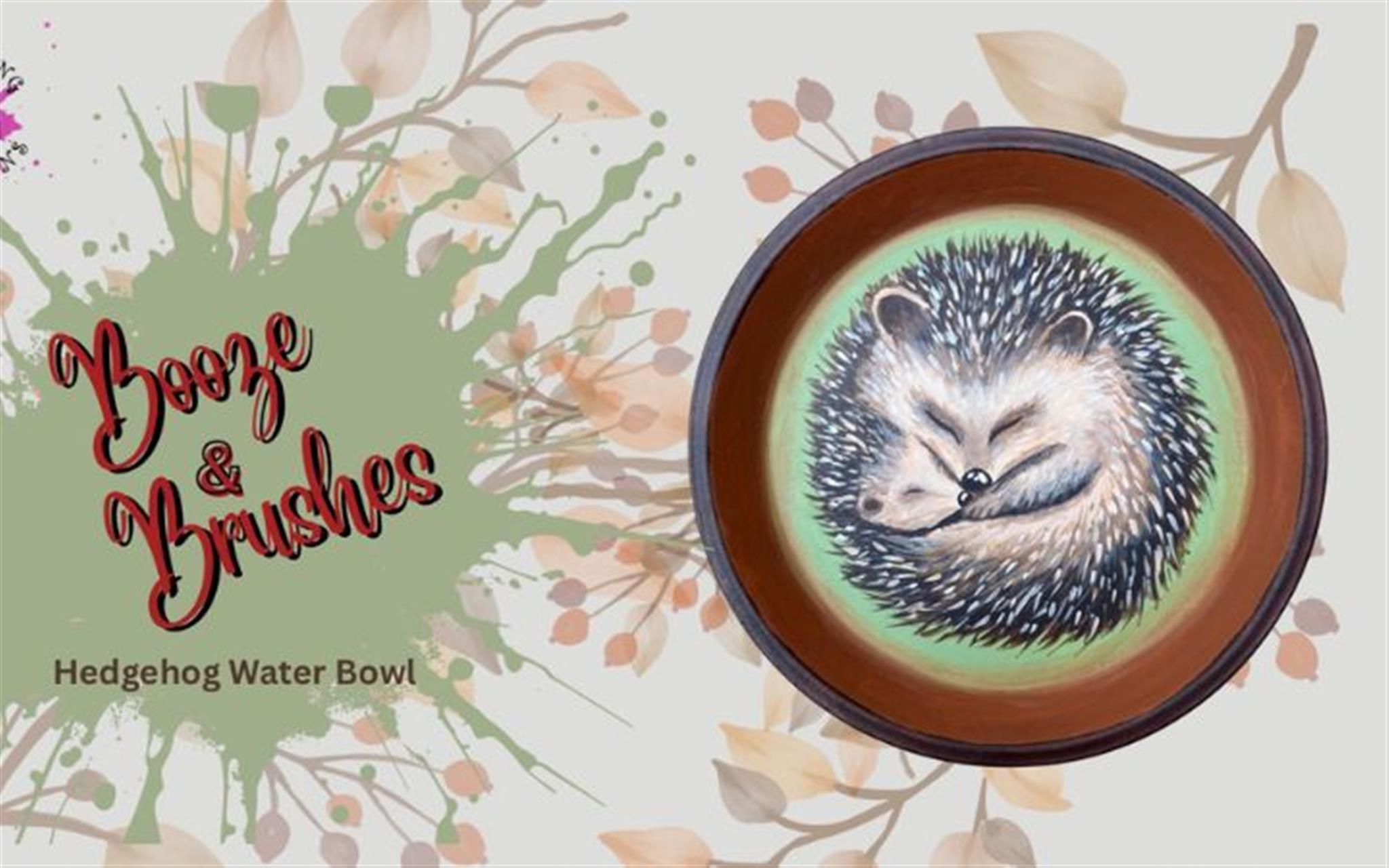 Booze & Brushes - Hedgehog Water Bowl image